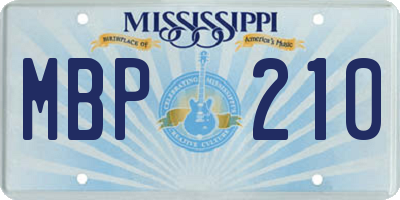 MS license plate MBP210