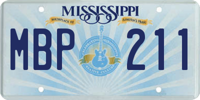 MS license plate MBP211