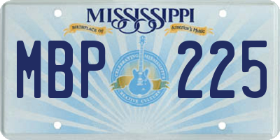 MS license plate MBP225