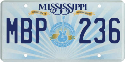 MS license plate MBP236