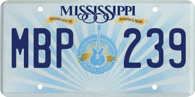 MS license plate MBP239