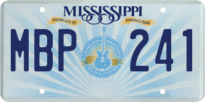 MS license plate MBP241