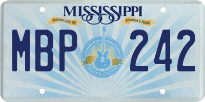 MS license plate MBP242