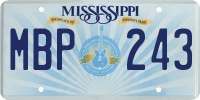 MS license plate MBP243
