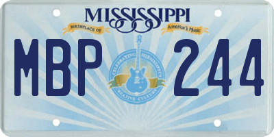 MS license plate MBP244