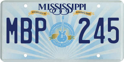 MS license plate MBP245