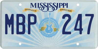 MS license plate MBP247
