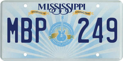 MS license plate MBP249