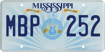 MS license plate MBP252