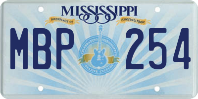 MS license plate MBP254
