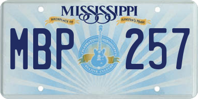MS license plate MBP257