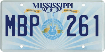 MS license plate MBP261