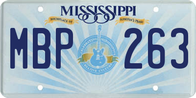 MS license plate MBP263