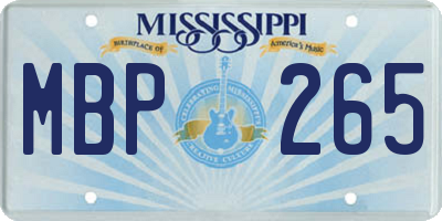 MS license plate MBP265