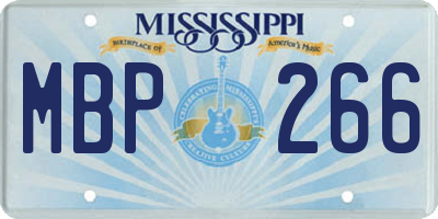 MS license plate MBP266