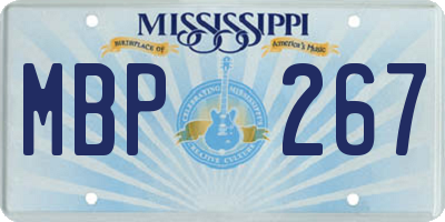 MS license plate MBP267