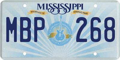 MS license plate MBP268