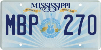 MS license plate MBP270