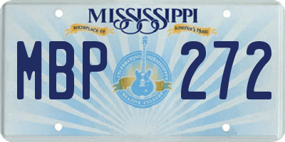 MS license plate MBP272