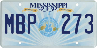 MS license plate MBP273