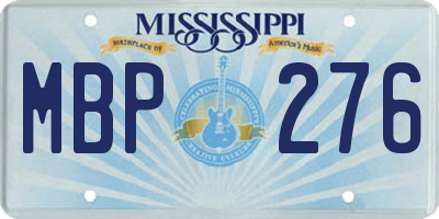 MS license plate MBP276