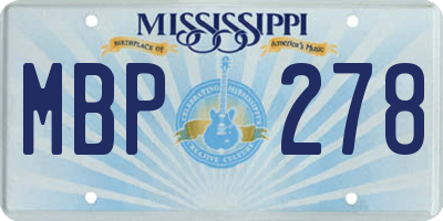 MS license plate MBP278