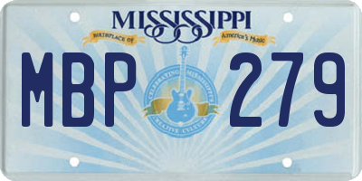 MS license plate MBP279