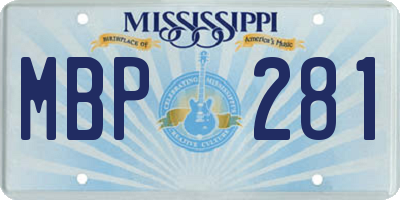 MS license plate MBP281