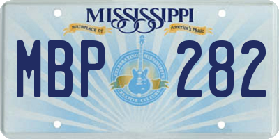 MS license plate MBP282