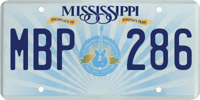 MS license plate MBP286