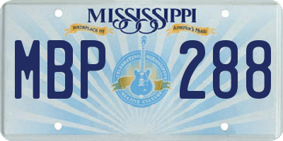 MS license plate MBP288