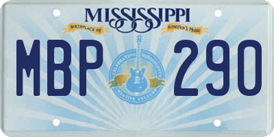 MS license plate MBP290