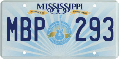 MS license plate MBP293
