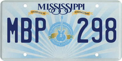 MS license plate MBP298