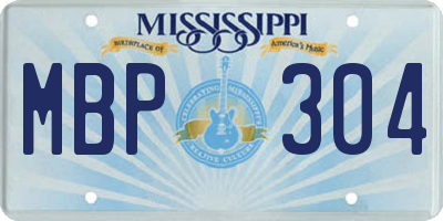 MS license plate MBP304