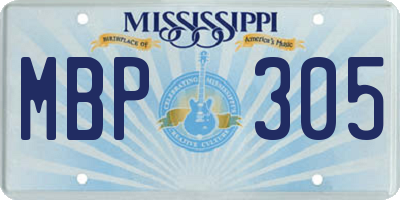 MS license plate MBP305