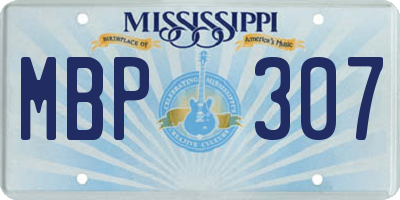 MS license plate MBP307