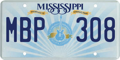 MS license plate MBP308