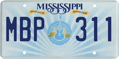 MS license plate MBP311