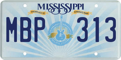 MS license plate MBP313