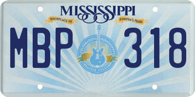 MS license plate MBP318