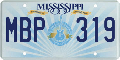 MS license plate MBP319