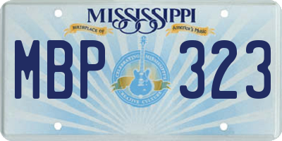 MS license plate MBP323
