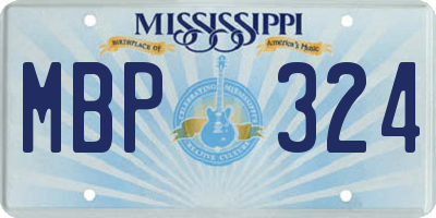 MS license plate MBP324