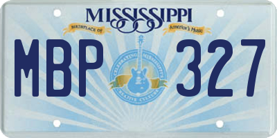 MS license plate MBP327