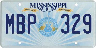 MS license plate MBP329