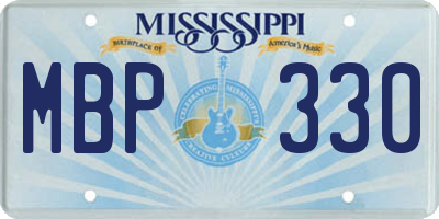 MS license plate MBP330