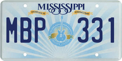 MS license plate MBP331