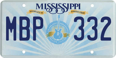 MS license plate MBP332