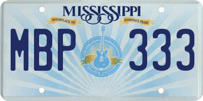 MS license plate MBP333
